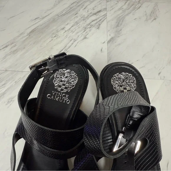 Vince Camuto Deverey Black Heeled Sandal 11M - Picture 12 of 14